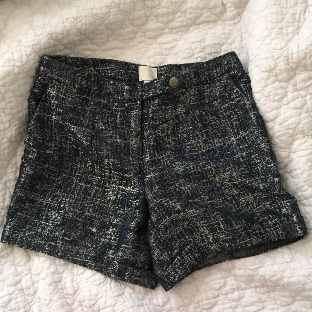 Anthropologie Jacquard High Waisted Shorts